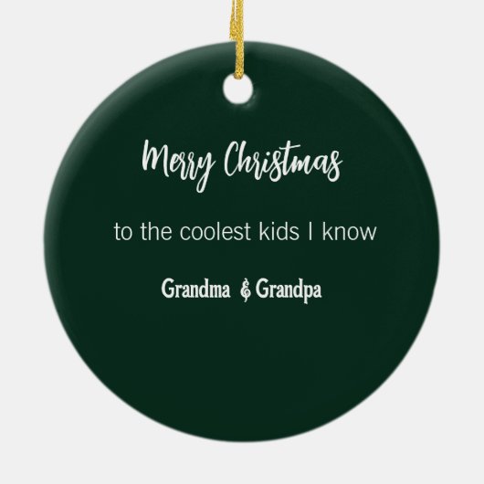 Weihnachtskranz-Foto Keramik Ornament (Hinten)