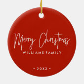 Weihnachtskranz-Foto Keramik Ornament (Hinten)