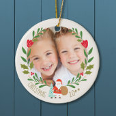 Weihnachtskranz-Foto Keramik Ornament