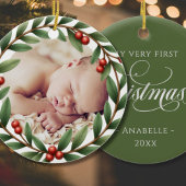 Weihnachtskranz-Foto Keramik Ornament