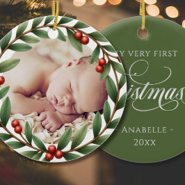 Weihnachtskranz-Foto Keramik Ornament