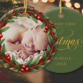 Weihnachtskranz-Foto Keramik Ornament