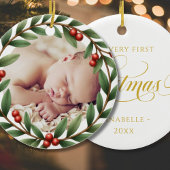 Weihnachtskranz-Foto Keramik Ornament