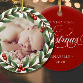 Weihnachtskranz-Foto Keramik Ornament