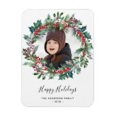 Weihnachtskranz-Foto Magnet (Vertikal)