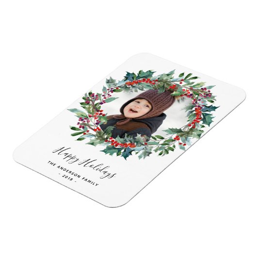 Weihnachtskranz-Foto Magnet (Linke Seite)