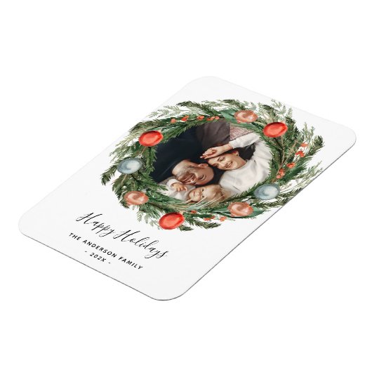 Weihnachtskranz-Foto Magnet (Linke Seite)