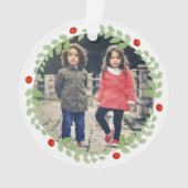 Weihnachtskranz-Foto Ornament (Vorderseite)