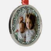 Weihnachtskranz-Foto Ornament Aus Metall (Rechts)