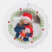 Weihnachtskranz-Foto Ornament Karte (Vorderseite)