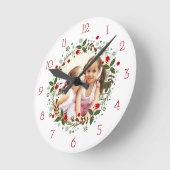 Weihnachtskranz Foto Runde Wanduhr (Winkel)