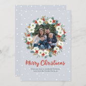 Weihnachtskranz Foto Weihnachtskarte Feiertagskarte (Vorne/Hinten)