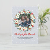 Weihnachtskranz Foto Weihnachtskarte Feiertagskarte (Stehend Vorderseite)