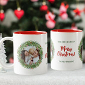 Weihnachtskranz-Foto Zweifarbige Tasse