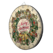 Weihnachtskranz (Frohe Weihnachten) Dartscheibe (Vorderseite rechts)