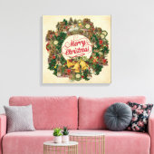 Weihnachtskranz (Frohe Weihnachten) Leinwanddruck (Insitu (Wohnzimmer))