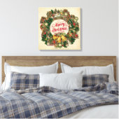 Weihnachtskranz (Frohe Weihnachten) Leinwanddruck (Insitu (Schlafzimmer))