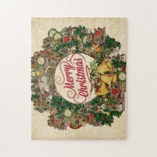 Weihnachtskranz (Frohe Weihnachten) Puzzle (Vertikal)