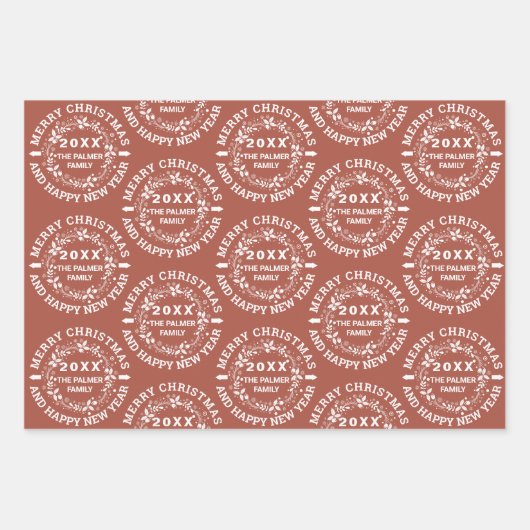 Weihnachtskranz Frohe Weihnachtsbezeichnung Terrac Geschenkpapier Set (Vorderseite 2)