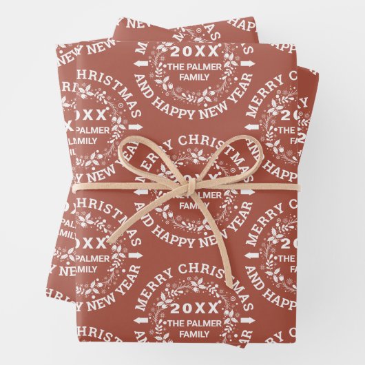 Weihnachtskranz Frohe Weihnachtsbezeichnung Terrac Geschenkpapier Set (Beispiel)