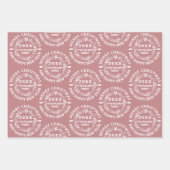 Weihnachtskranz Frohe Weihnachtsnamen staubige Ros Geschenkpapier Set (Vorderseite)