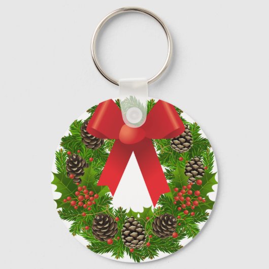 Weihnachtskranz für Feiertage Schlüsselanhänger (Vorderseite)