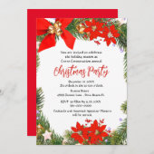 Weihnachtskranz für Geschäftsleute mit Poinsettia  Einladung (Vorne/Hinten)