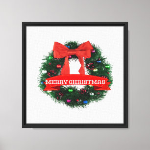 Weihnachtskranz für klassischen Weihnachtsstil Leinwanddruck