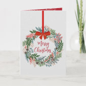 Weihnachtskranz geklappt feiertagskarte (Vorderseite)