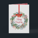 Weihnachtskranz geklappt feiertagskarte<br><div class="desc">Der wunderschöne Kranz des Winterbotanicals bietet Frohe Weihnachten in der Mitte und Ihre personalisieren Gruß und Botschaft im Inneren. Mehr Stile in unserer Sammlung.</div>