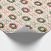Weihnachtskranz gemustert geschenkpapier (Ecke)