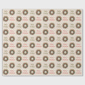 Weihnachtskranz gemustert geschenkpapier (Flach)