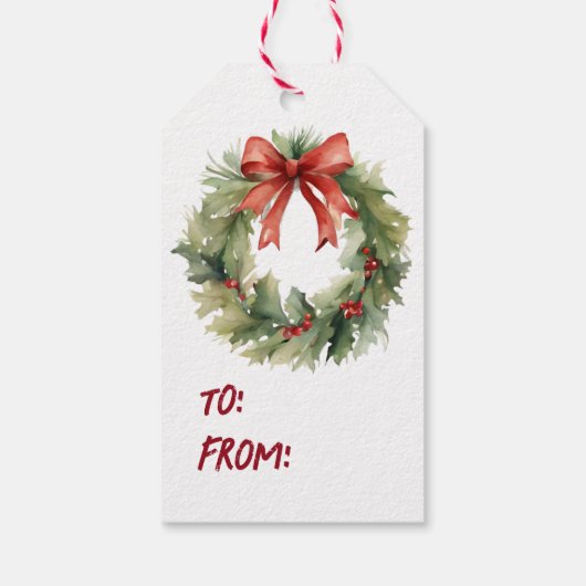 Weihnachtskranz Geschenkanhänger (Rückseite)