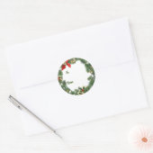 Weihnachtskranz-Geschenkanhänger Runder Aufkleber (Umschlag)