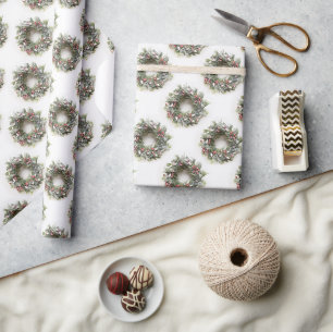 Weihnachtskranz Geschenkpapier