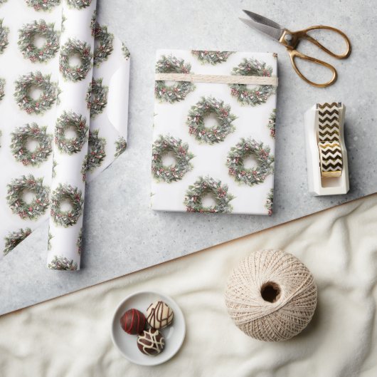 Weihnachtskranz Geschenkpapier (Kunsthandwerk)
