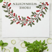Weihnachtskranz- Geschirrtuch (Gefaltet)