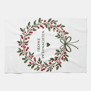 Weihnachtskranz- Geschirrtuch