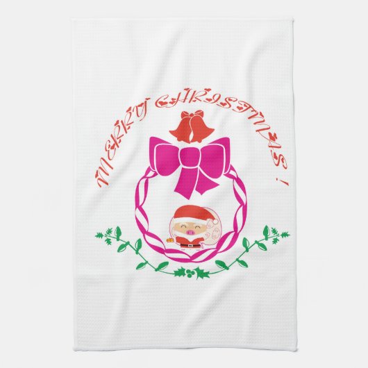 WeihnachtsKranz Geschirrtuch (Vertikal)