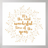 Weihnachtskranz - goldene Zeit Poster (Vorne)