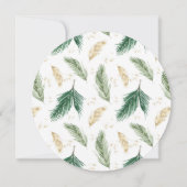 Weihnachtskranz Grüne Goldfolie Taufe Einladung (Rückseite)