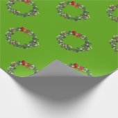 Weihnachtskranz, grüner Feiertag Geschenkpapier (Ecke)