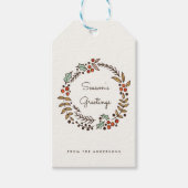 Weihnachtskranz - Grüße der Jahreszeit Geschenkanhänger (Vorderseite)