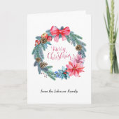 Weihnachtskranz-Grußkarte Feiertagskarte (Vorderseite)