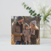 Weihnachtskranz handGezeichnet CUSTOM-FOTO Feiertagskarte (Stehend Vorderseite)