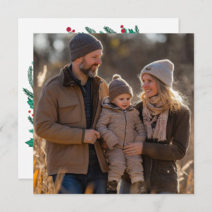 Weihnachtskranz handGezeichnet CUSTOM-FOTO Feiertagskarte