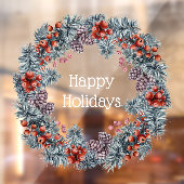 Weihnachtskranz Happy Holidays Fensterkunst Fensteraufkleber (Blatt 2)