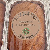 Weihnachtskranz hausgemachte Lebensmittel Brown Runder Aufkleber