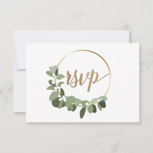 Weihnachtskranz Hochzeit Gold Rückantwort keine Po RSVP Karte