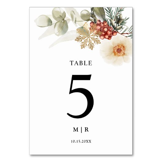Weihnachtskranz-Hochzeit Tischnummer (Rückseite)